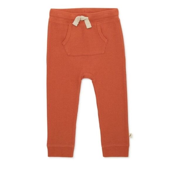 Easy Peasy boys 2T toddler orange pumpkin waffle knit  joggers pull on casual bo - Picture 1 of 5